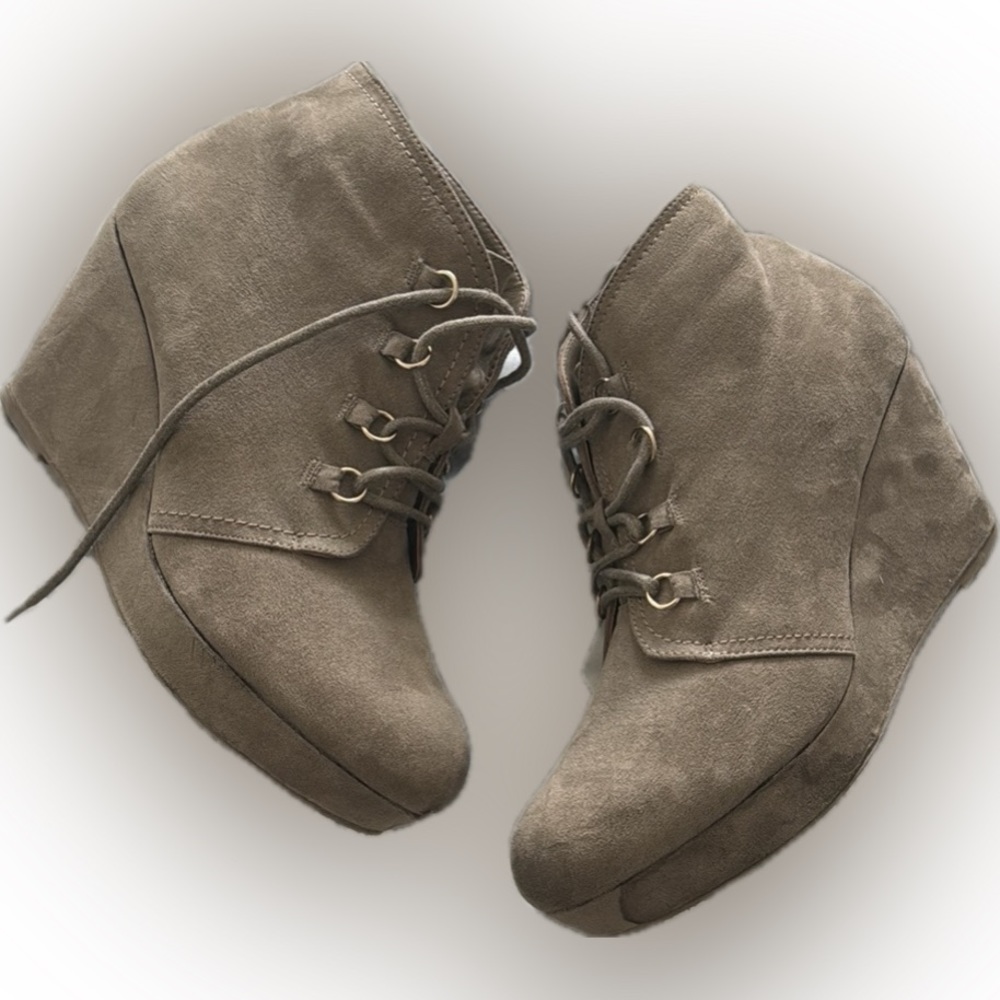 JustFab lace up wedges